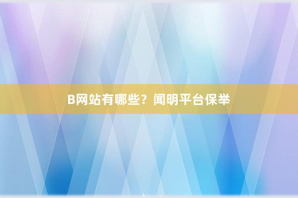 B网站有哪些?闻明平台保举